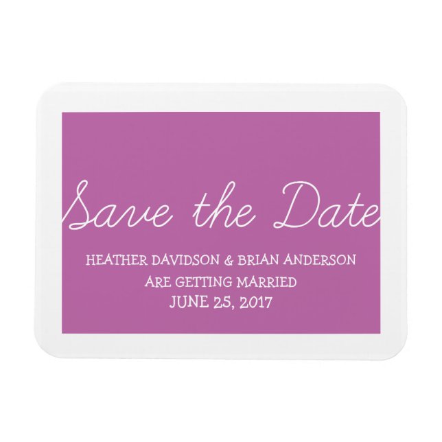 Magnet Flexible Whimsy Save the Date Magnet, Fuchsia (Horizontal)