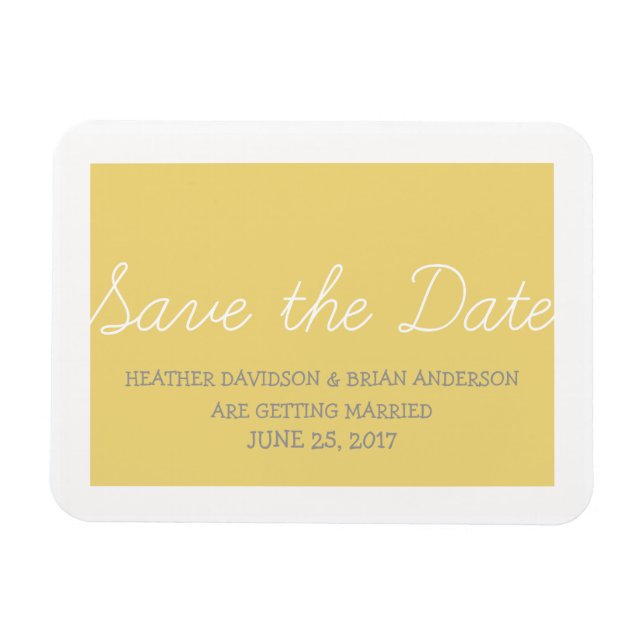 Magnet Flexible Whimsy Save the Date Magnet, Jaune (Horizontal)