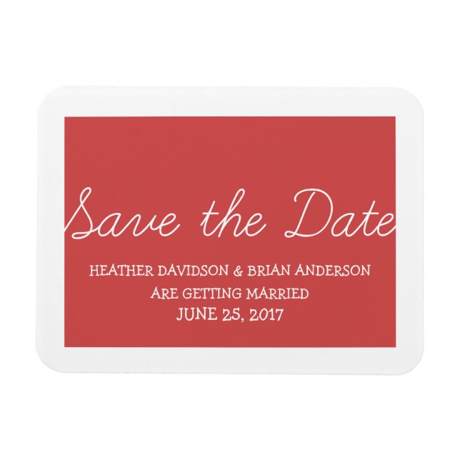 Magnet Flexible Whimsy Save the Date Magnet, Rouge (Horizontal)