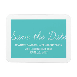 Magnet Flexible Whimsy Save the Date Magnet, Turquoise