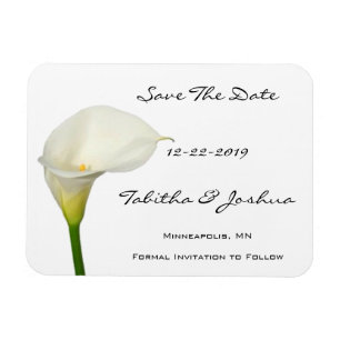 Magnet Flexible White Calla Lily Enregistrer l'aimant de date