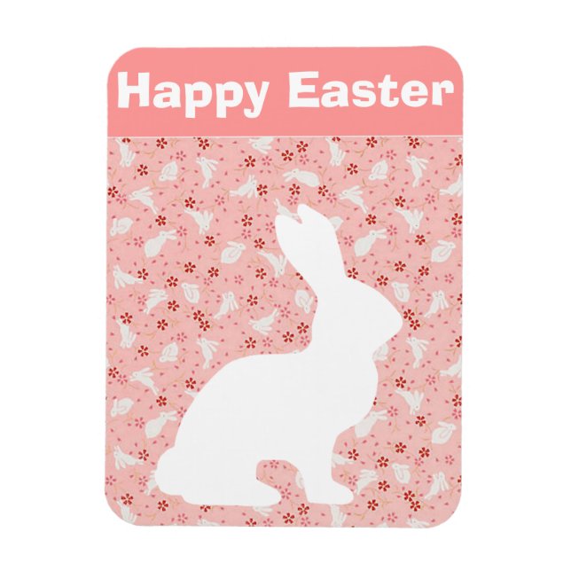 Magnet Flexible White Easter Bunny (Vertical)