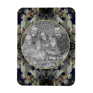 Magnet Flexible White Lacecap Hydrangea Frame Ajouter Votre Photo