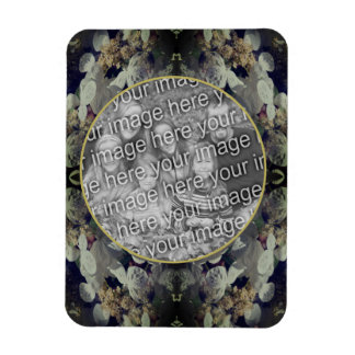 Magnet Flexible White Lacecap Hydrangea Frame Ajouter Votre Photo