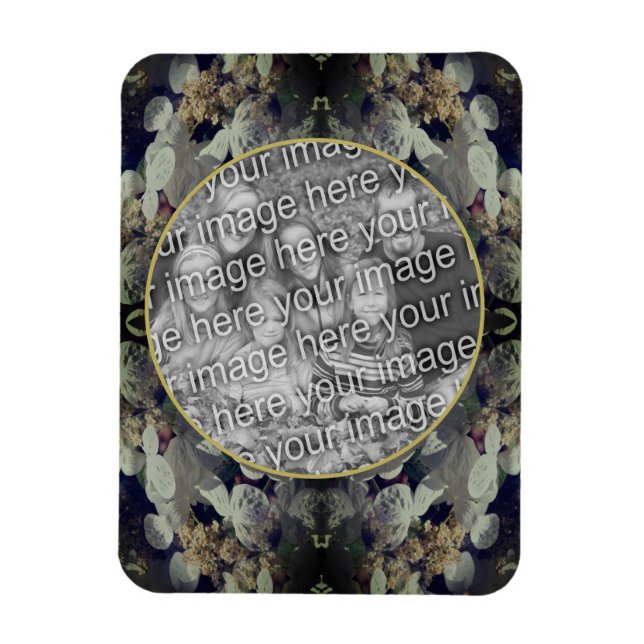 Magnet Flexible White Lacecap Hydrangea Frame Ajouter Votre Photo (Vertical)