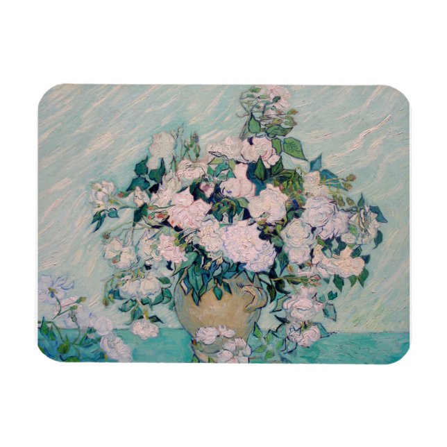 Magnet Flexible White Roses-1890-Vincent van Gogh (Horizontal)