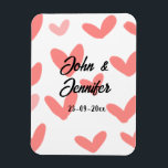 Magnet Flexible white simple minimal text style wedding red heart<br><div class="desc">design</div>
