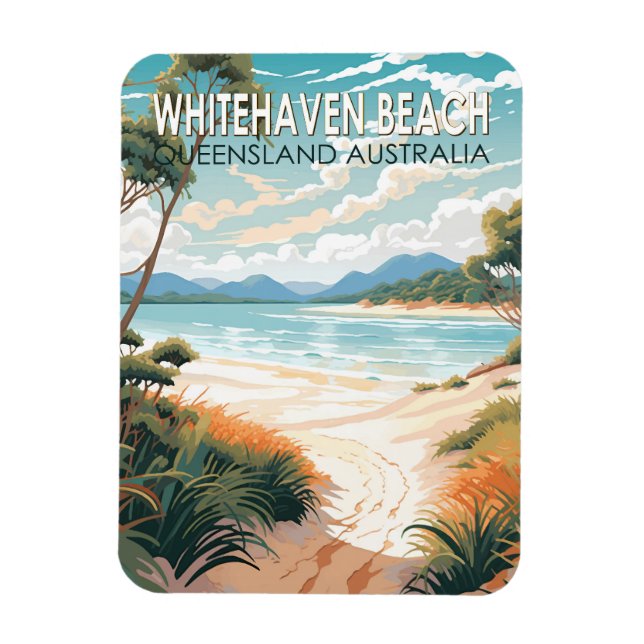 Magnet Flexible Whitehaven Beach Queensland Australie Travel Art (Vertical)