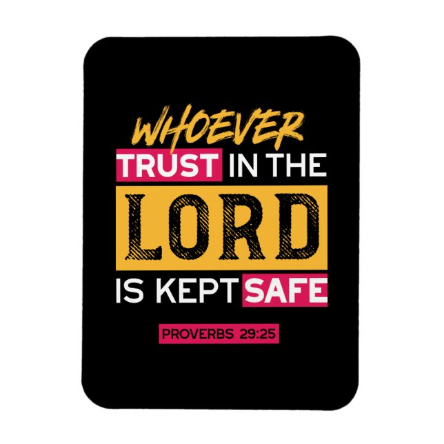 Magnet Flexible Whoever Trusts in the Lord Is Kept Safe Quote (Vertical)