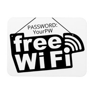 Magnet Flexible Wi-Fi gratuit texte personnalisé