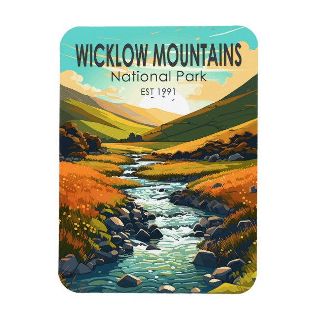 Magnet Flexible Wicklow Mountains National Park Irlande River Art (Vertical)