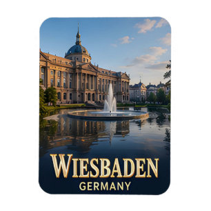 Magnet Flexible ✈️ Wiesbaden Allemagne Cadeau de voyage 🏛️