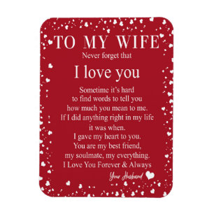 Magnet Flexible Wife Gifts   Letter To My Wife Love From Husband