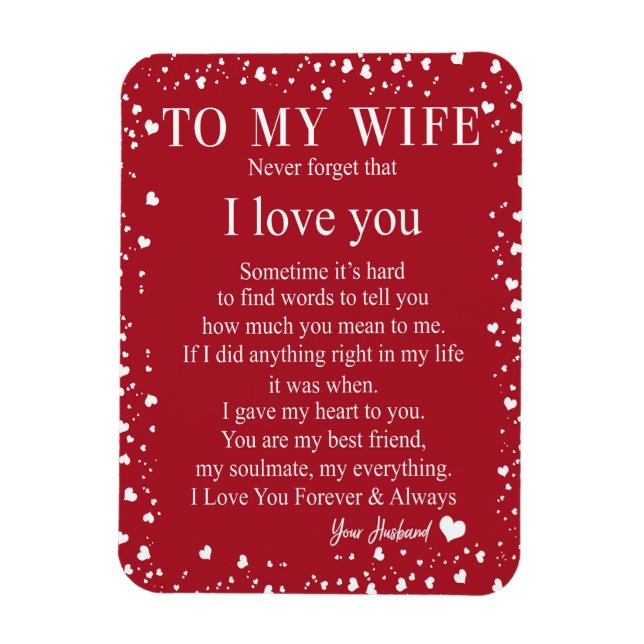 Magnet Flexible Wife Gifts | Letter To My Wife Love From Husband (Vertical)