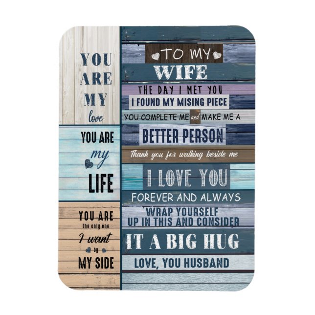 Magnet Flexible Wife Lovers | To My Wife I Love You Love Husband (Vertical)