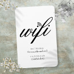 Magnet Flexible Wifi Network and Password Sign<br><div class="desc">Cool script wifi card that can be personalized with your network and password details. Perfect for hotels,  office and companies,  rental homes,  guest rooms and any location where you need to share your internet network password. Designed by Thisisnotme©</div>