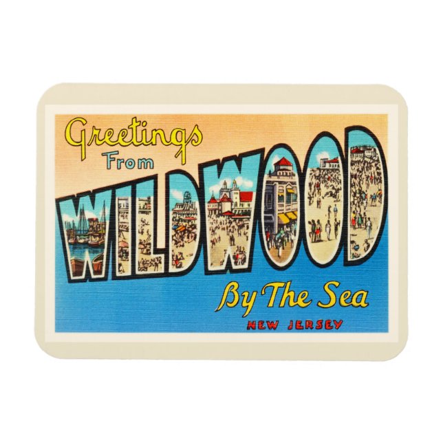 Magnet Flexible Wildwood by the Sea New Jersey NJ Carte Postale Vi (Horizontal)