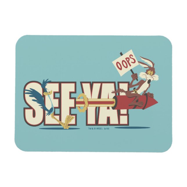 Magnet Flexible Wile E. Coyote Rocketing Past ROAD RUNNER™ (Horizontal)