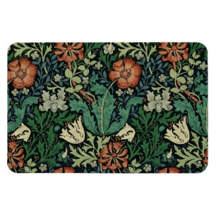 Magnet Flexible William Morris Compton Floral Art Nouveau Motif