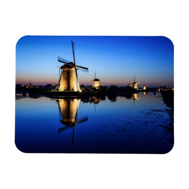 Magnet Flexible Windmills à Blue Hour aimant rectangulaire (Horizontal)