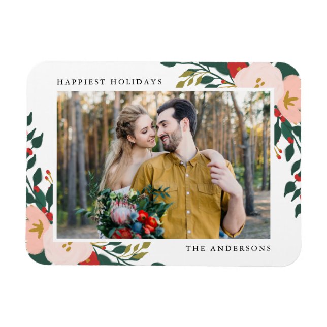 Magnet Flexible Winter Botanicals | Holiday Photo (Horizontal)