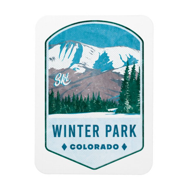 Magnet Flexible Winter Park Colorado Ski Badge (Vertical)