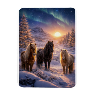 Magnet Flexible Winter Solstice Magic with Icelandic Horses
