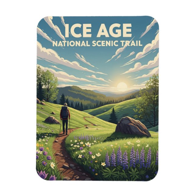 Magnet Flexible Wisconsin Ice Age National Pittoresque Trail Trave (Vertical)