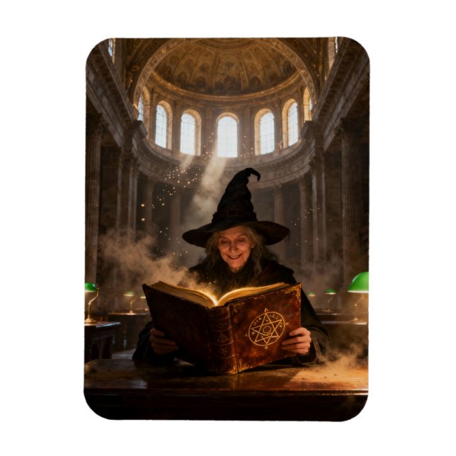 Magnet Flexible Witch in the Library  (Vertical)