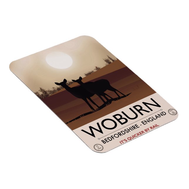 Magnet Flexible Woburn - Bedfordshire affiche de voyage de style V (Côté Droit)