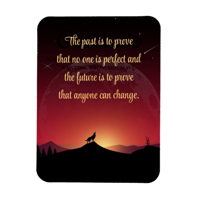 Magnet Flexible Wolf et ciel nocturne Personne n'est parfait (Vertical)