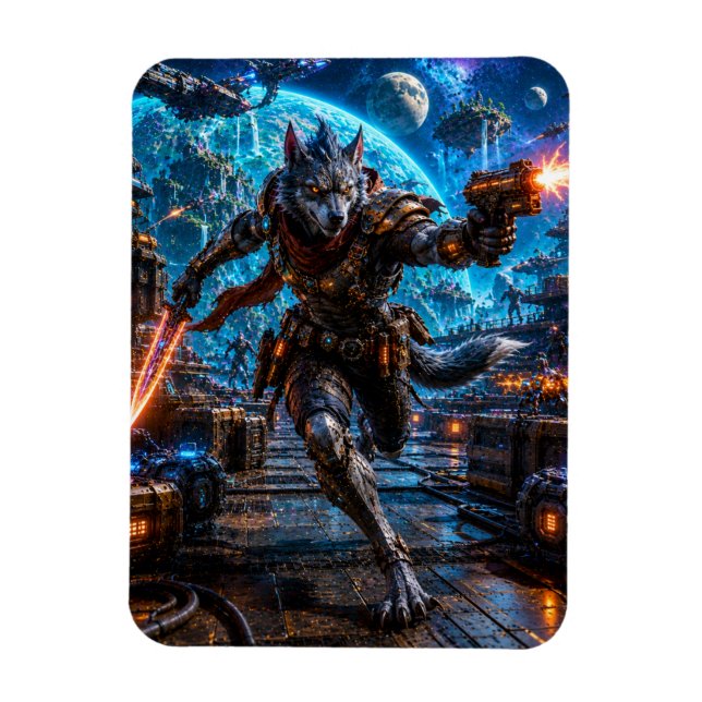 Magnet Flexible Wolf-Like Alien Pirate — Running Assault (Vertical)