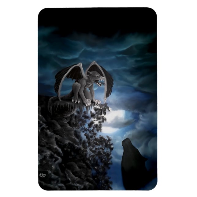Magnet Flexible Wolf Moon - Wolf avec Golem (Vertical)