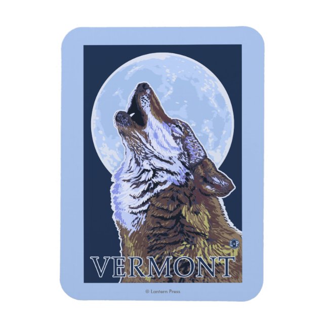 Magnet Flexible Wolf VermontHowling (Vertical)