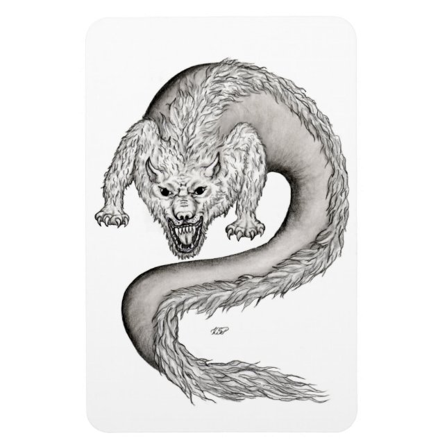 Magnet Flexible Wolfdragon design noir et blanc (Vertical)