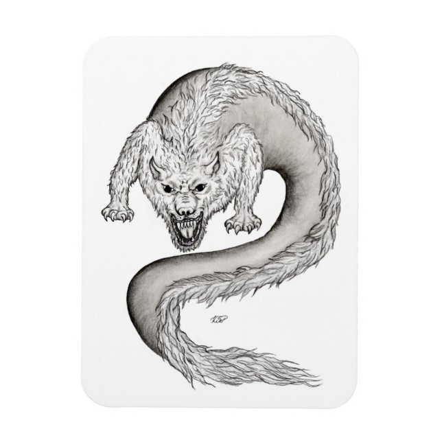 Magnet Flexible Wolfdragon noir et blanc Design (Vertical)