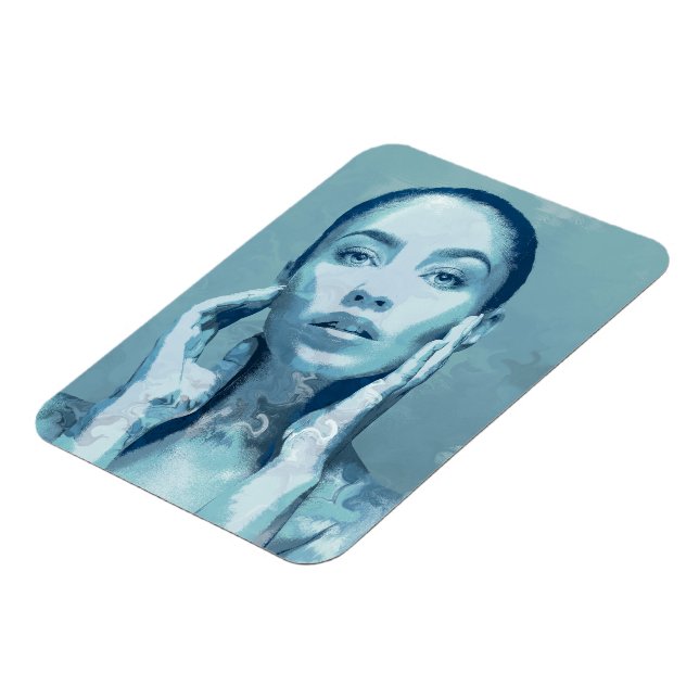 Magnet Flexible "Woman in Blue" Premium Canvas (Côté Gauche)