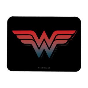 Magnet Flexible Wonder Woman Red Blue Gradient Logo