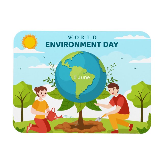 Magnet Flexible World Environment Day Tree Planting (Horizontal)