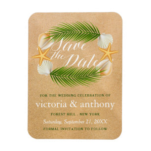 Magnet Flexible Wreath Tropical Sandy Beach Wedding Enregistrer La