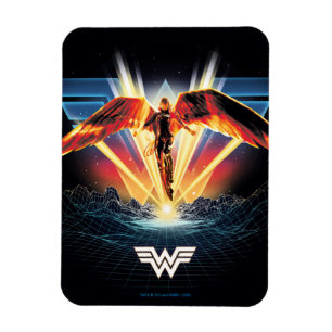 Magnet Flexible WW84   80's Retrowave Wonder Woman Graphic