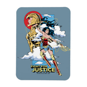 Magnet Flexible WW84   Fight For Justice Wonder Woman Retro Comic