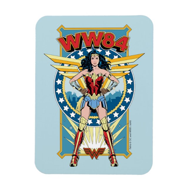 Magnet Flexible WW84 | Retro Comic Wonder Woman Character Badge (Vertical)