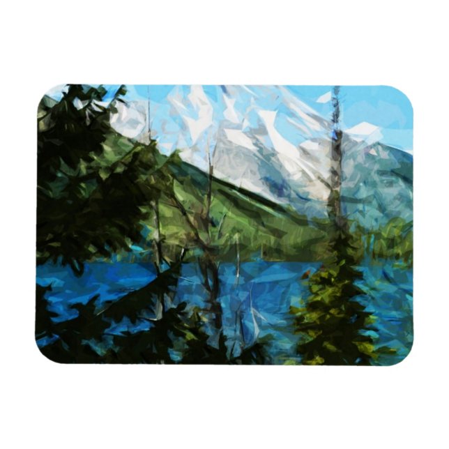 Magnet Flexible Wyoming Grand Teton Mountains Abstrait (Horizontal)