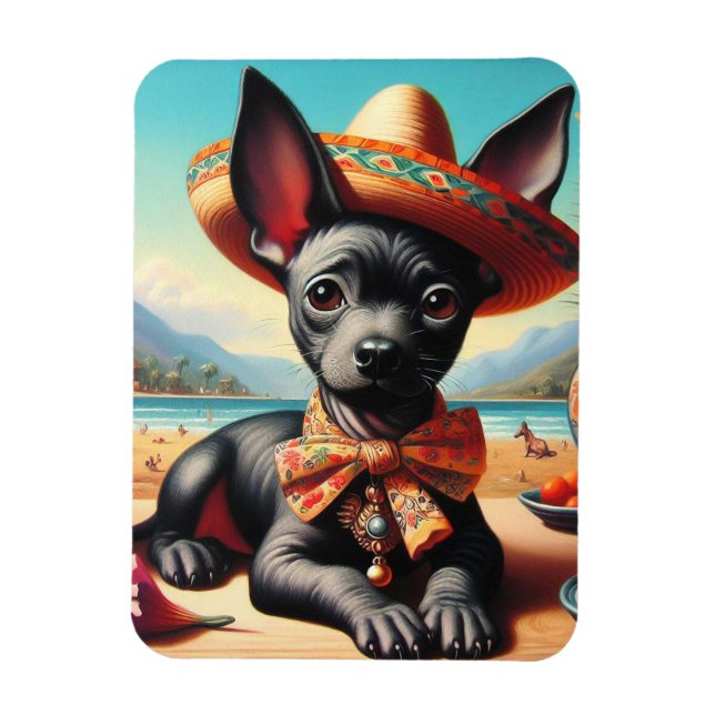 Magnet Flexible Xoloitzcuintle vintage (Vertical)