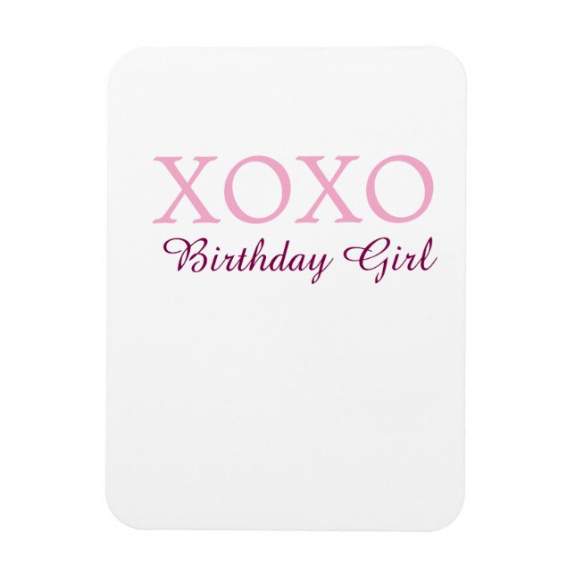 Magnet Flexible Xoxo nom de fille d'anniversaire rose mauve simple (Vertical)