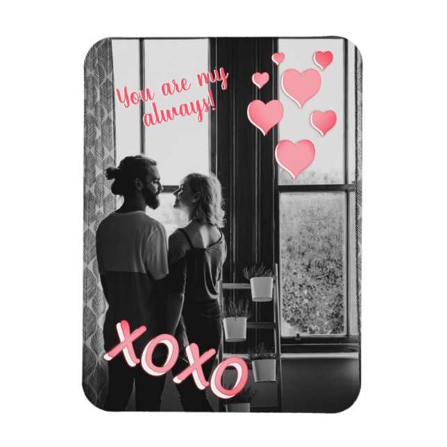 Magnet Flexible XOXO Photo Coeurs roses Jour des Valentines romant (Vertical)