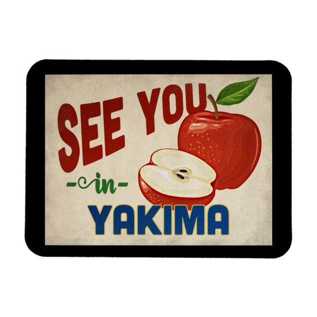 Magnet Flexible Yakima Washington Apple - Vintage voyage (Horizontal)