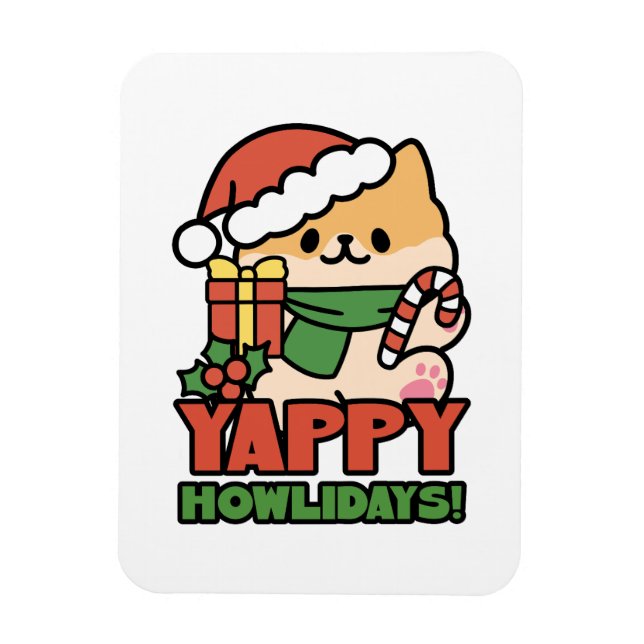 Magnet Flexible Yappy Howlidays - Jote Christmas Dog Cartoon (Vertical)