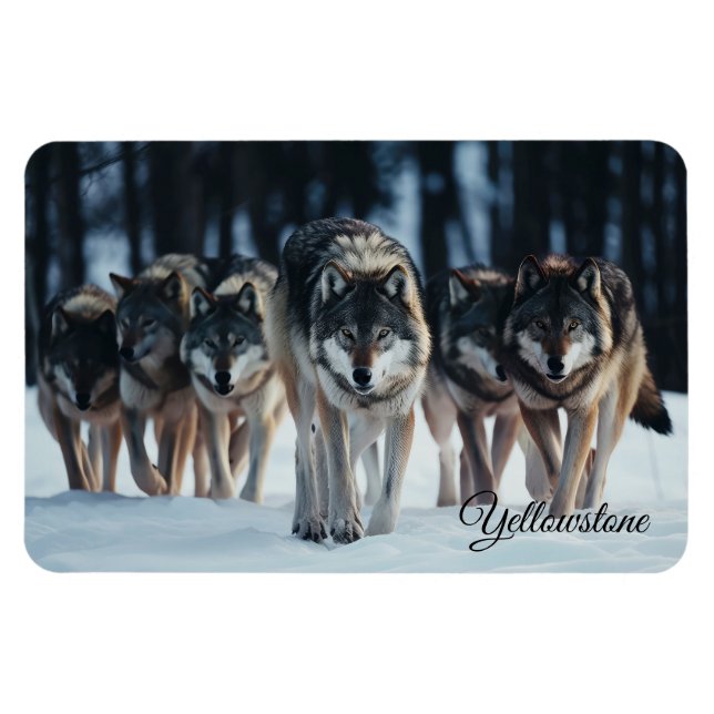Magnet Flexible Yellowstone Magnet-Wolves (Horizontal)